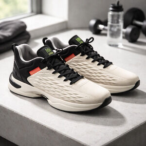 Mens Fashion Running Walking Sneakers Size EU42/US9 Black And White